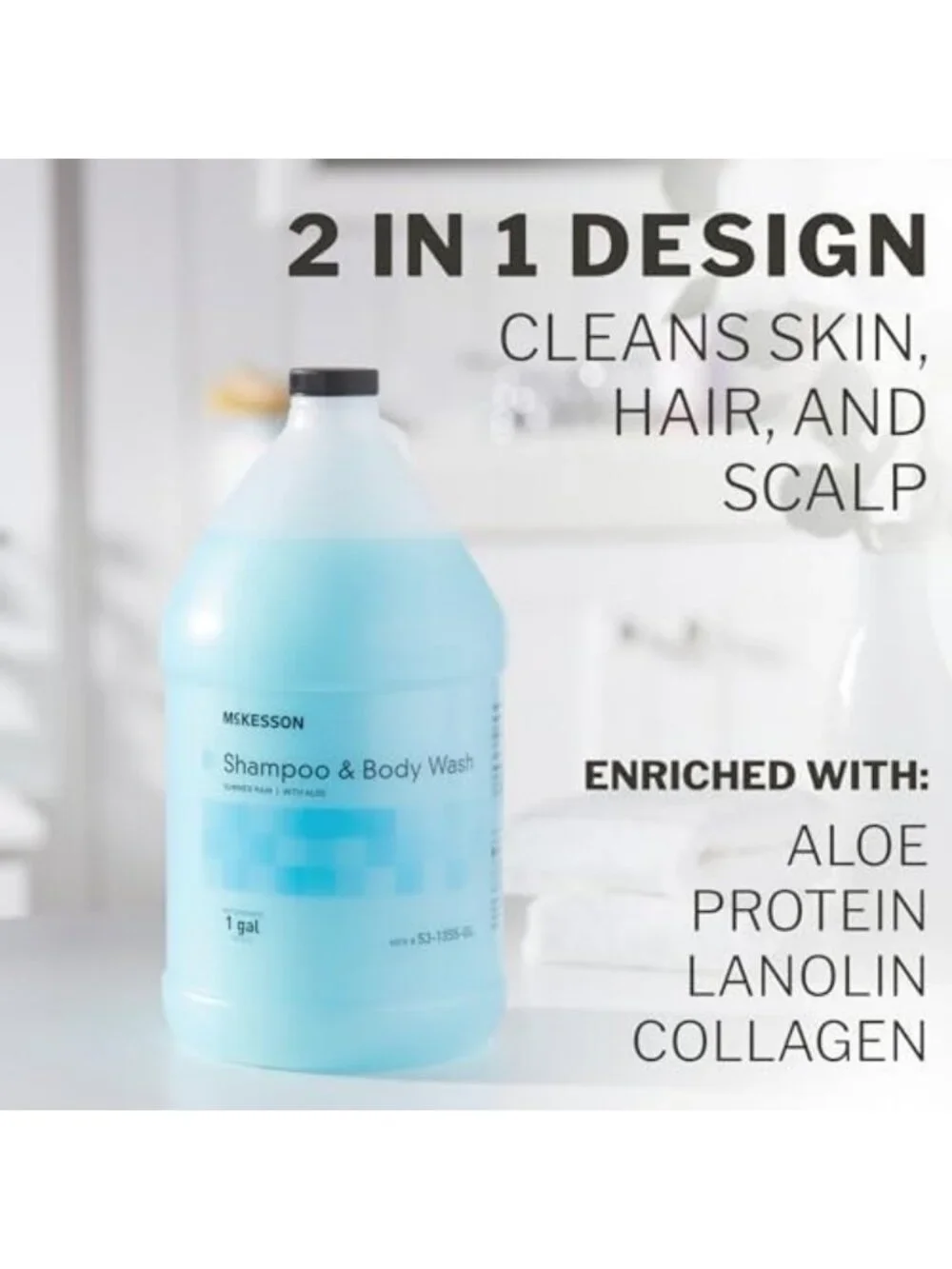 Gentle Body Wash & Shampoo Set, Summer Rain Scent, 1 Gallon, 4-Pack